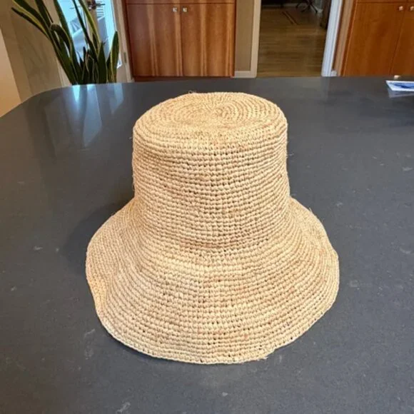 Jenni Kayne Crochet Raffia Sun Hat S/M - Picture 7 of 10